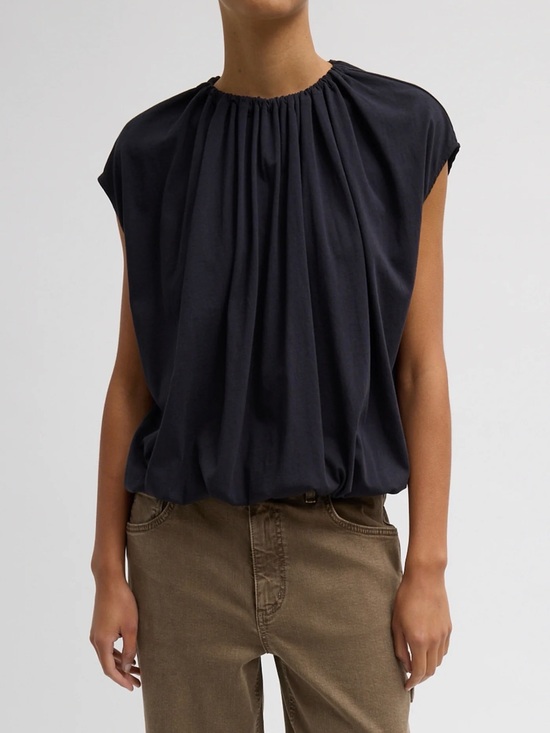 Tibi Tops - TIBI Shirred Neck Circular T-Shirt Medium
